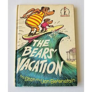 Vintage 1968 The Berenstain Bears Vacation HC Beginner Book Surfing Diving Sail